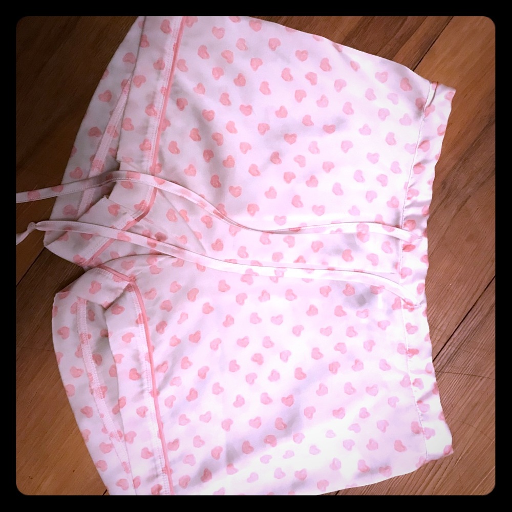 Silky heart pajama shorts